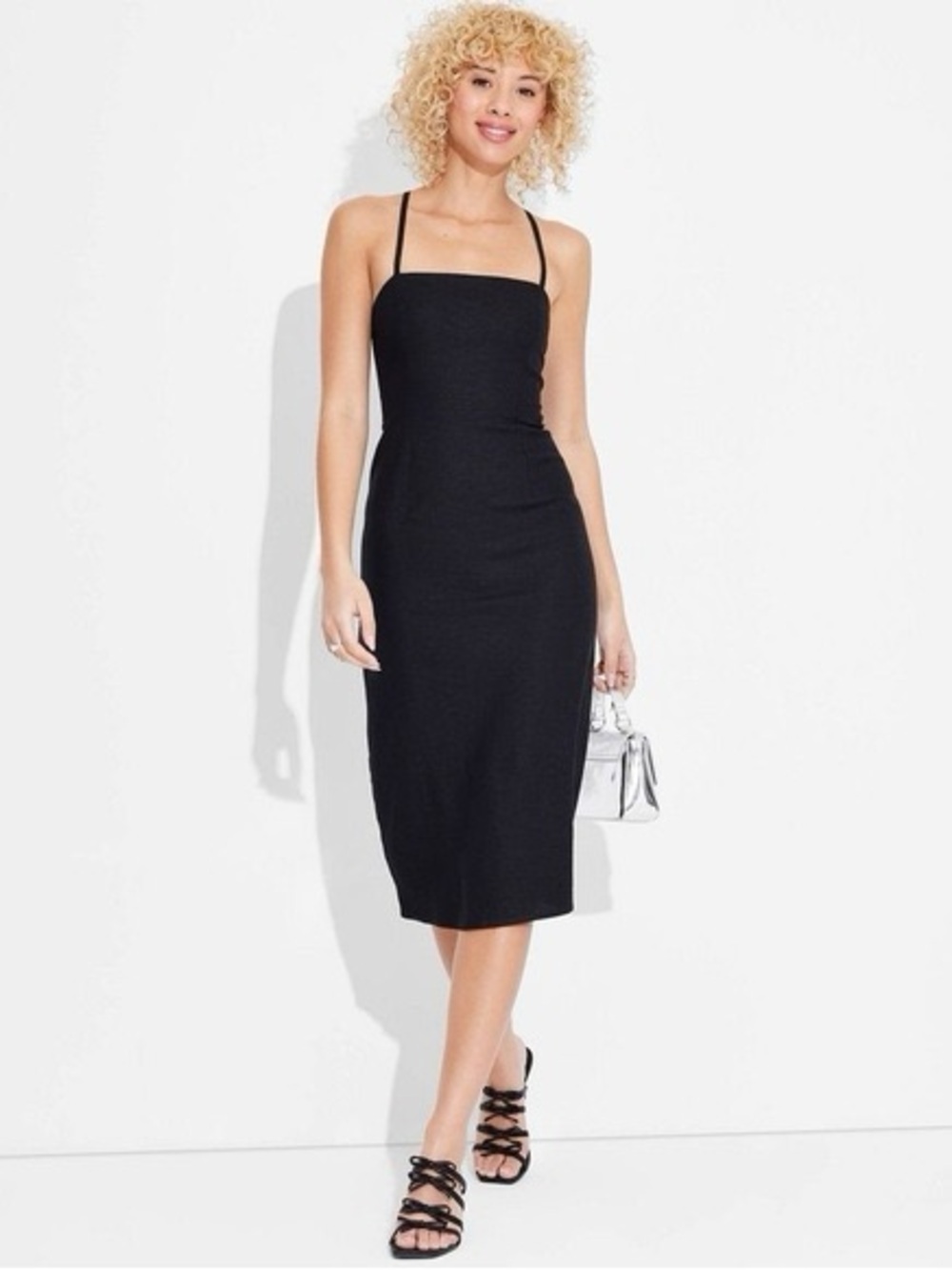 wild fable linen tie back dress